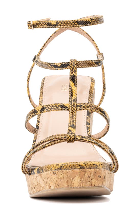 New York And Company Abla Platform Wedge Sandal In Yellow