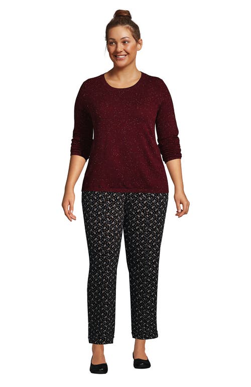 Lands' End Plus Size Cashmere Sweater In Rich Burgundy Donegal