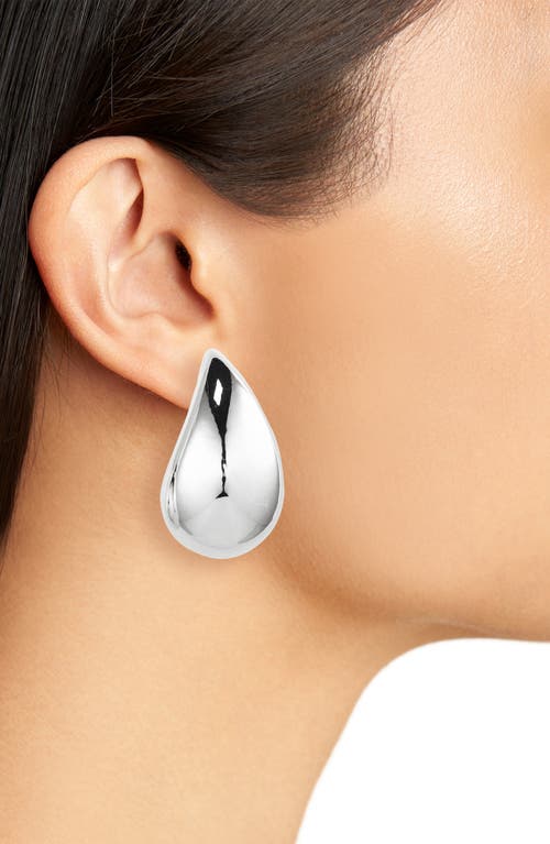 Tasha Large Chunky Teardrop Earrings In Silver