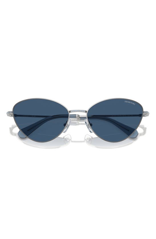 Shop Swarovski 58mm Cat Eye Sunglasses In Silver