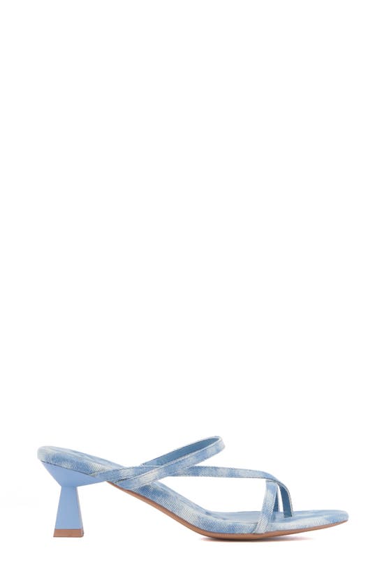 Shop Olivia Miller Angelic Rhinestone Sandal In Acid-wash Blue