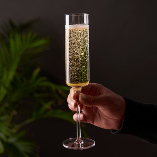 VISKI VISKI LAUREL CRYSTAL CHAMPAGNE FLUTES SET OF 2