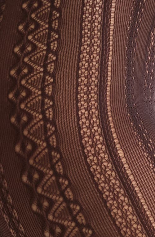 Shop Nordstrom Vertical Pattern Mesh Tights In Chocolate