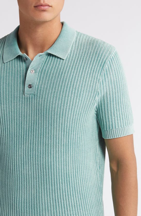 Shop Treasure & Bond Washed Polo Sweater In Green Seaglass