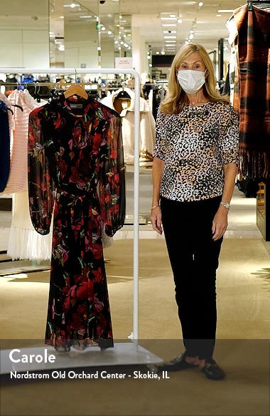 Donna Ricco Floral Print Long Sleeve 