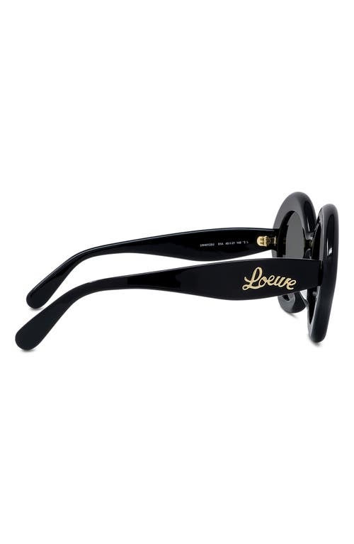 Shop Loewe Curvy 49mm Small Geometric Sunglasses In Shiny Black/smoke