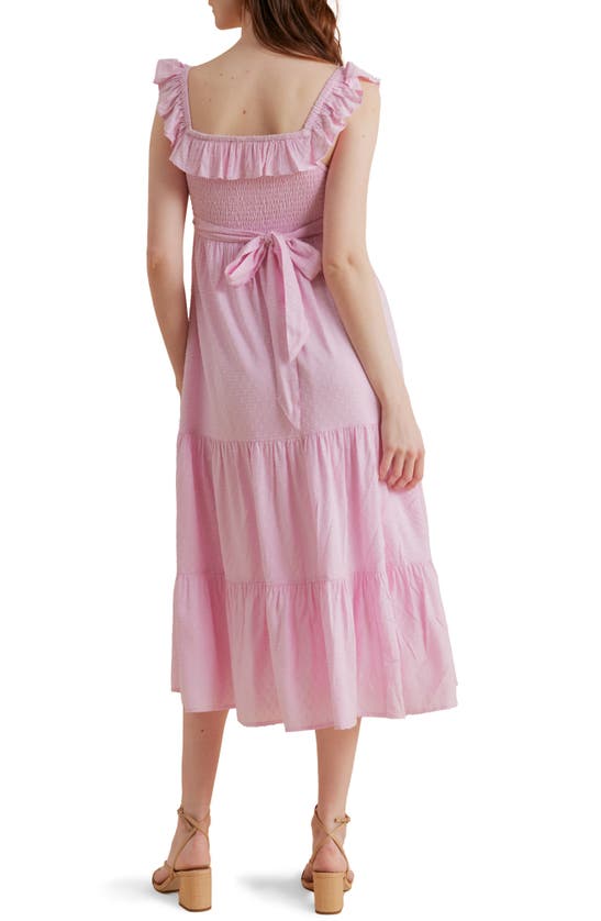 Shop A Pea In The Pod Ruffle Midi Maternity/nursing Dress In Pink Lady