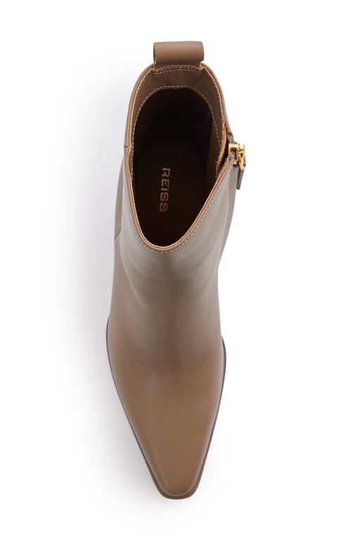 Shop Reiss Amy Pointed Toe Bootie In Taupe