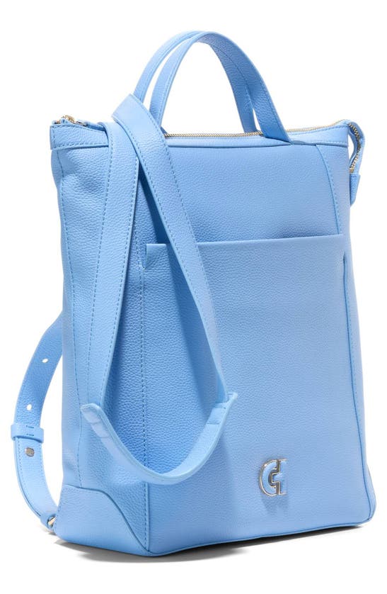 Shop Cole Haan Small Grand Ambition Leather Convertible Luxe Backpack In Vista Blue
