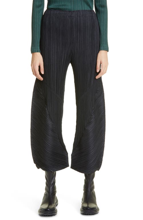 Pleats Please Issey Miyake Pleated Thicker 1 Flare Leg Pants in Black