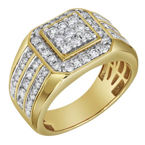 Shop Luvmyjewelry Hexonic Deluxe 14k Yellow Gold Diamond Men Statement Ring