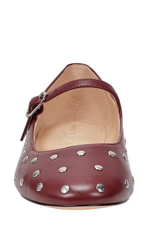 Shop Marc Fisher Ltd Elizza Studded Mary Jane Flat In Burgundy