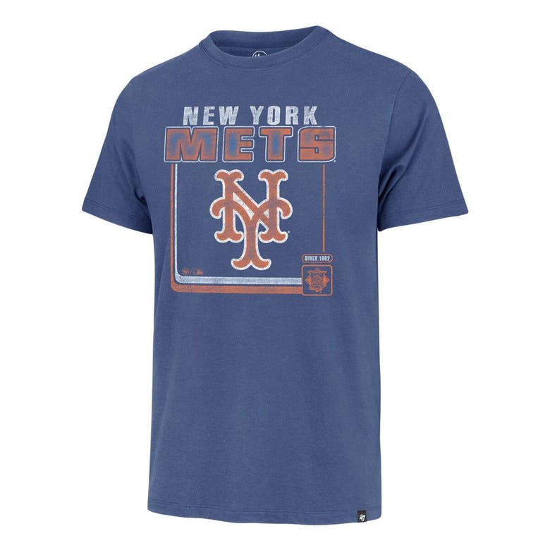47 BRAND '47  ROYAL NEW YORK METS COOPERSTOWN COLLECTION BORDERLINE FRANKLIN T-SHIRT