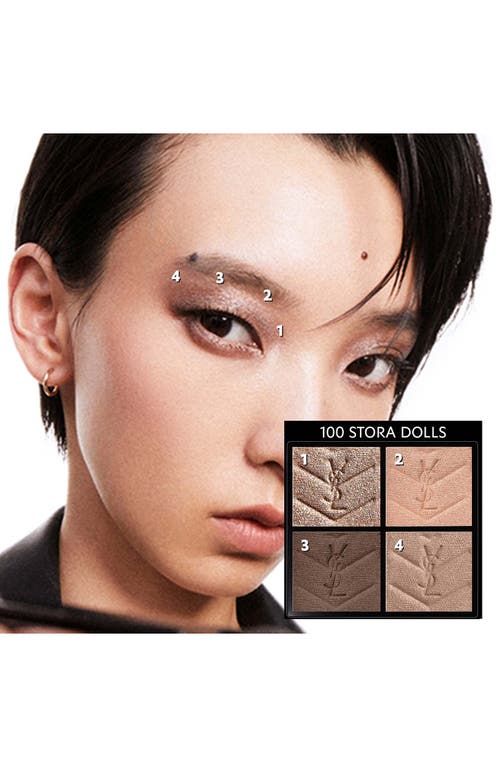 Saint Laurent Yves Silver Couture Mini Clutch Luxury Eyeshadow Palette In 100