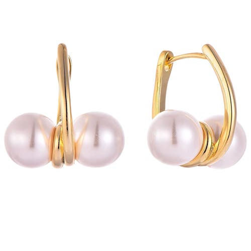 AKALIA AKALIA WATERPROOF GOLD-PLATED PEARL HOOP EARRING 