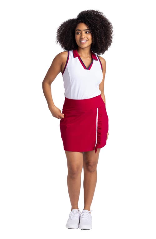 Shop Kinona Ruffle In The Rough Golf Skort In Bordeaux Red