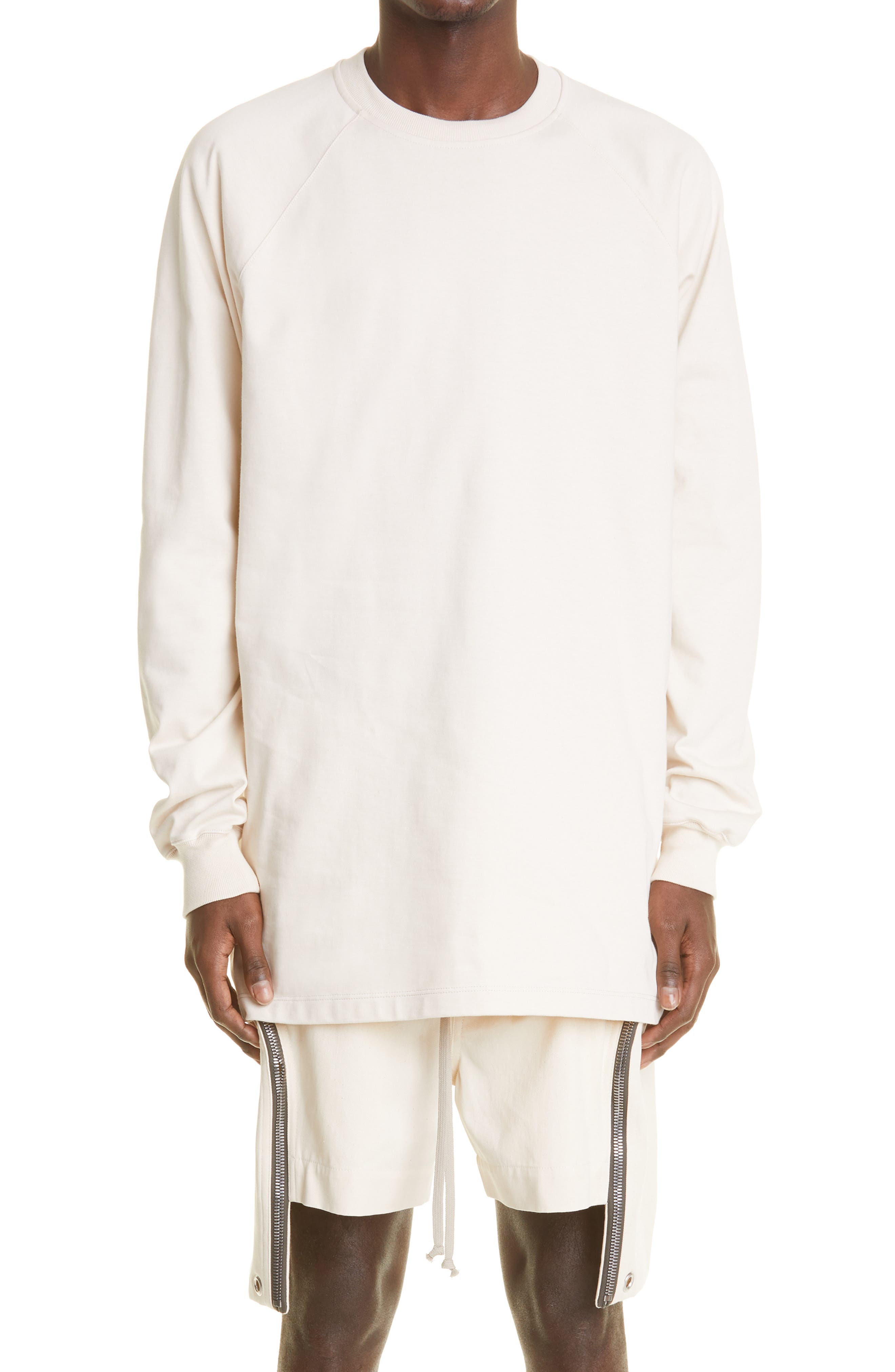 Rick Owens Oversize Cotton Baseball T-Shirt in Natural at Nordstrom, Size X-Small