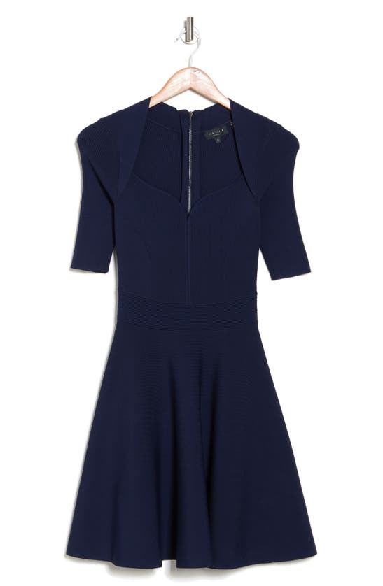 Ted Baker Milly Sweetheart Sweater Dress In Navy