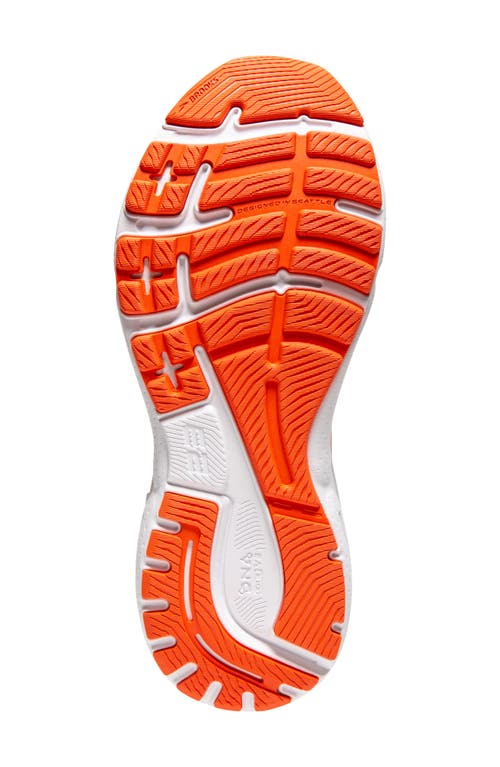 Shop Brooks Adrenaline Gts 23 Running Sneaker In Peacoat/orange/surf The Web