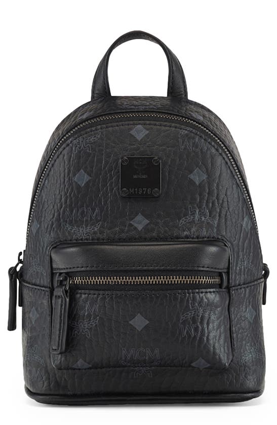 Mcm Stark Crossbody Coated Canvas Mini Backpack In Black | ModeSens
