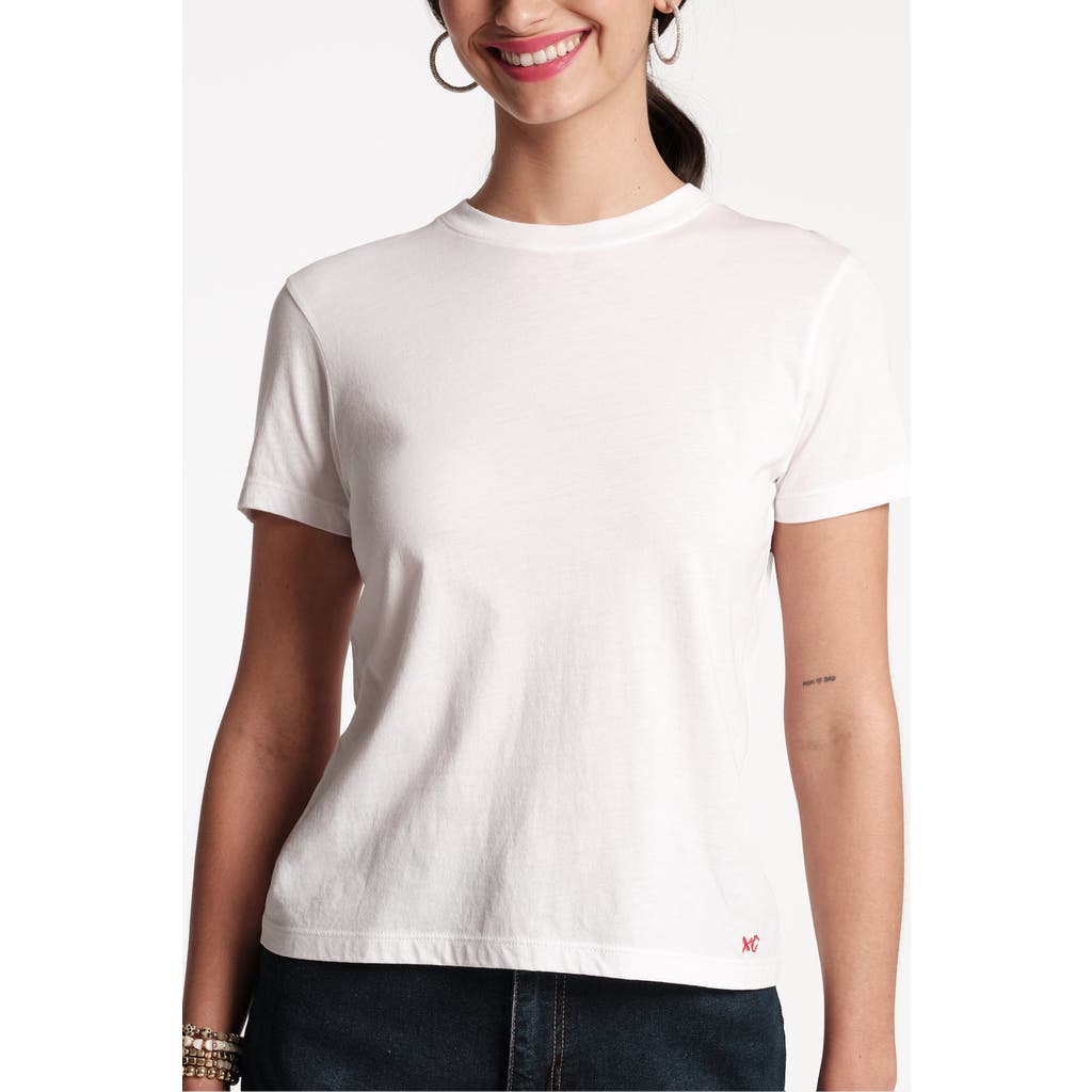 Frances Valentine Super Crewneck Tee Shirt Pima Cotton in White