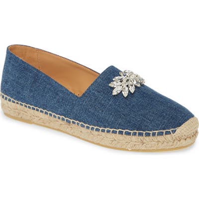 Miu Miu Crystal Espadrille Flat, Blue