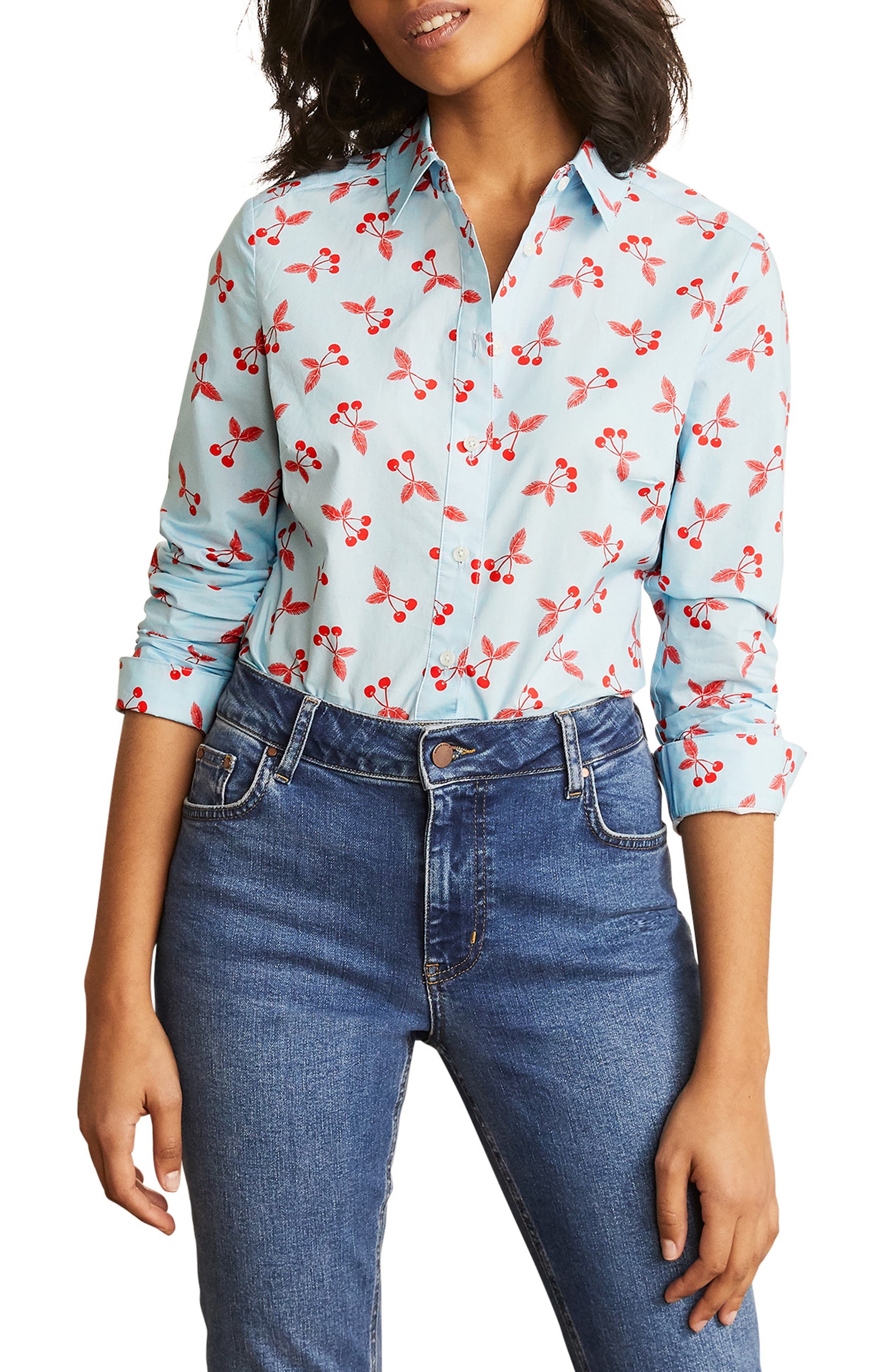 cherry print shirt