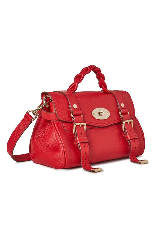 Shop Mulberry Mini Alexa Leather Satchel In Scarlet Red