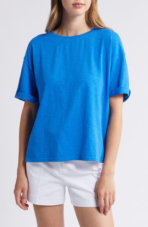 Shop Caslonr Caslon(r) Relaxed Organic Cotton Boyfriend T-shirt In Blue Marmara