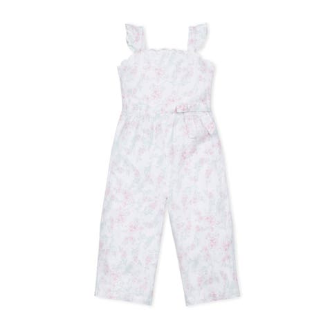 Girls white jumpsuit best sale