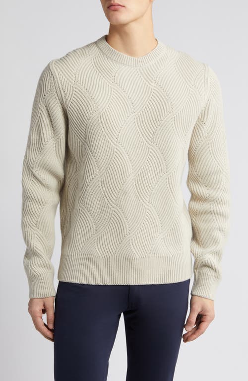 Mezzo Wool & Cashmere Crewneck Sweater in Light Beige