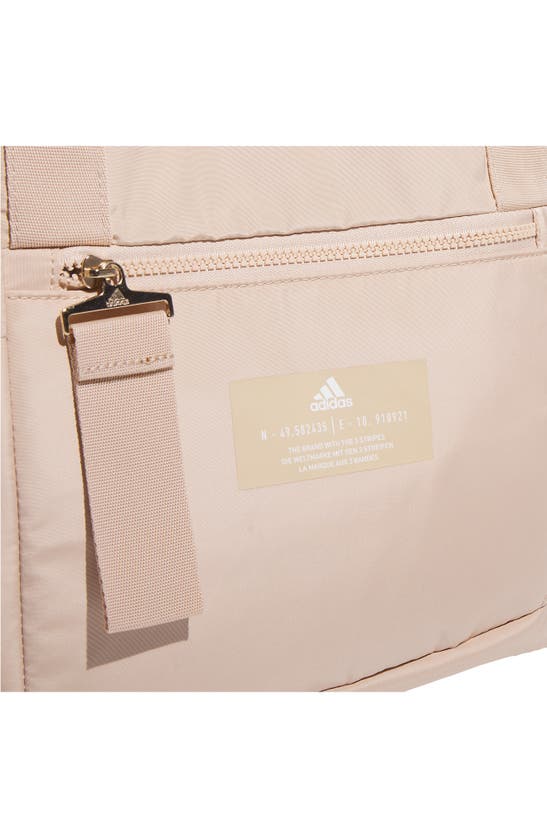 Shop Adidas Originals All Me 2 Polyester Tote In Magic Beige/ Off White/ Gilver