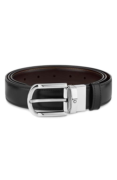 Montblanc Reversible Leather Belt In Brown