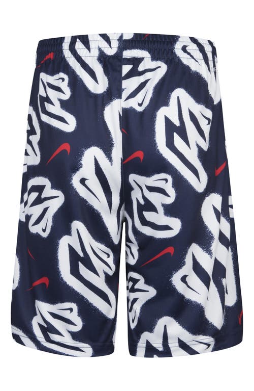 Shop 3 Brand Kids' Dri-fit Shorts In Midnight Navy/white
