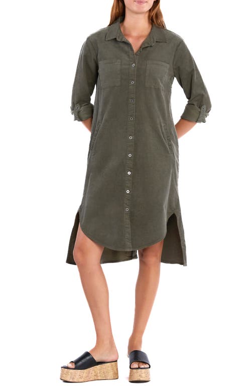 WASH LAB DENIM WASH LAB DENIM CHILL OUT HIGH-LOW CORDUROY SHIRTDRESS