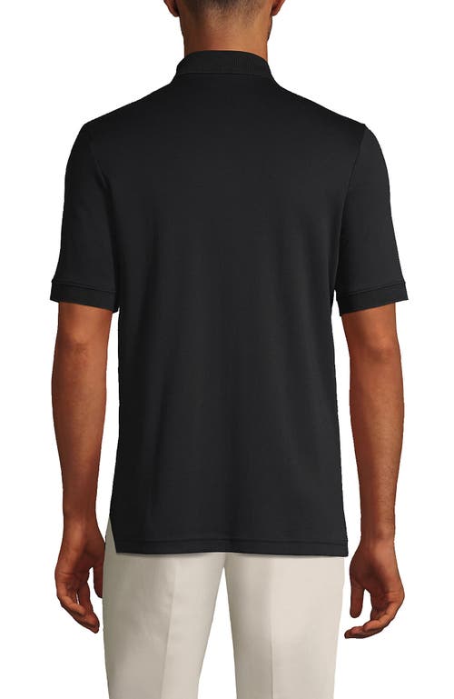 Shop Lands' End Short Sleeve Cotton Supima Polo Shirt In Black