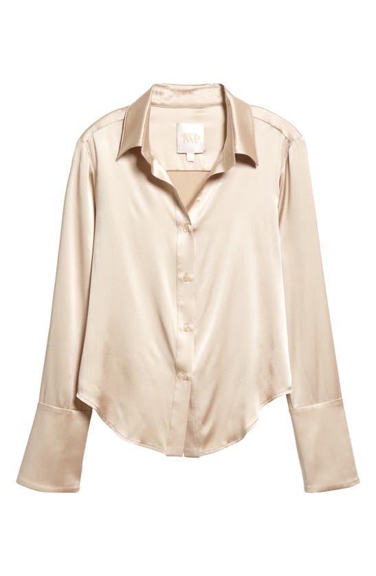 Twp Bessette Stretch Silk Button-up Blouse In Suntan