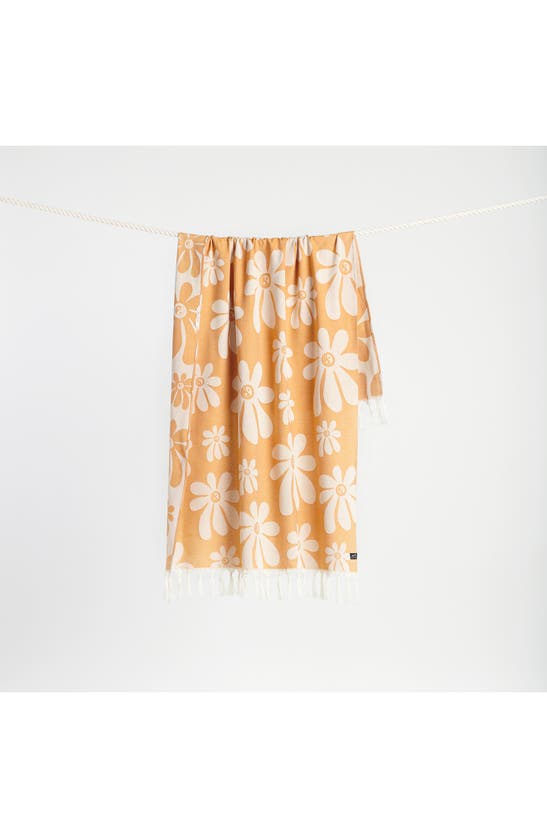 Shop Slowtide Iggy Yin & Yang Flower Cotton Beach Towel In Burnt Orange