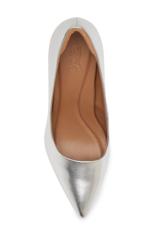 Shop Nordstrom Rack Paige Faux Leather Pump In Silver Metallic