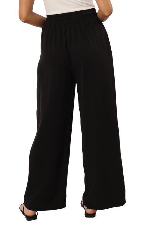 Petal And Pup Petal & Pup Teddy Tie Waist Wide Leg Pants In Black