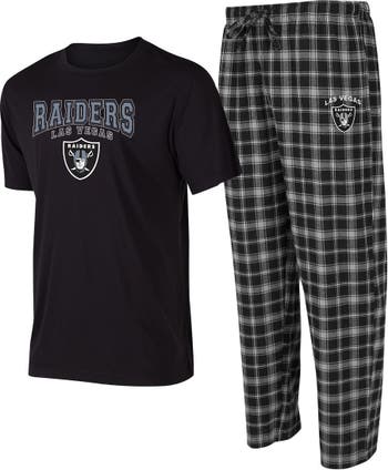 Las Vegas Raiders Concepts Sport Arctic T-Shirt & Pajama Pants Sleep Set -  Black/Gray