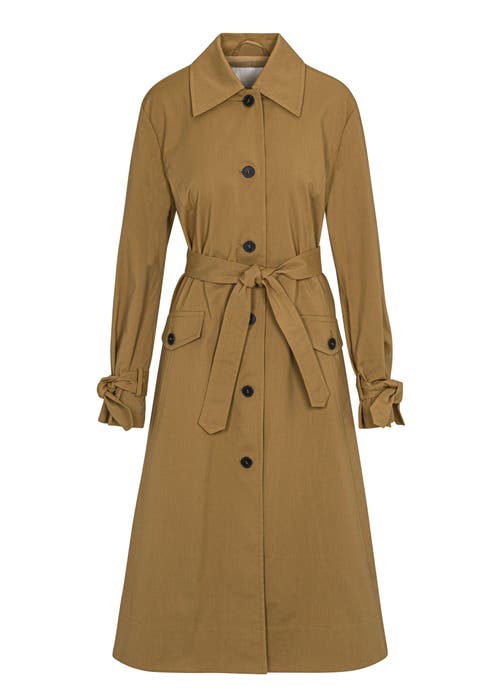 Rebecca Taylor Refined Sateen Trench Coat In Date