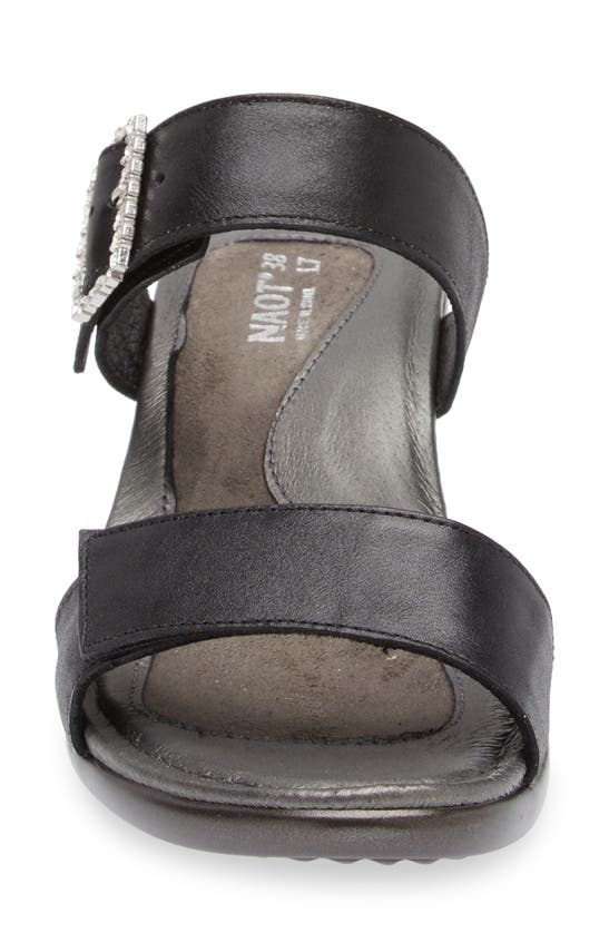 Shop Naot Recent Slide Sandal In Shiny Black Leather