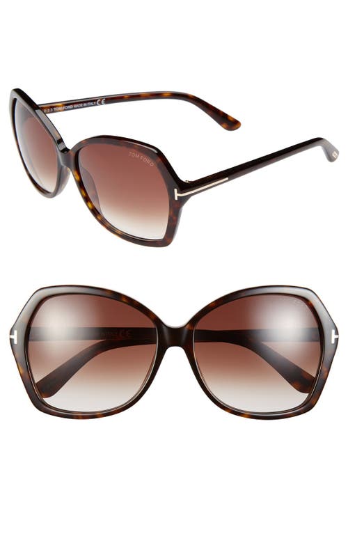 TOM FORD Carola 60mm Sunglasses in Havana/Gradient Brown Lenses | Smart  Closet