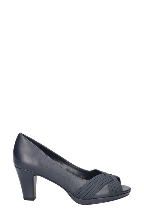 Shop Easy Street Lavish Peep Toe Pump In Navy