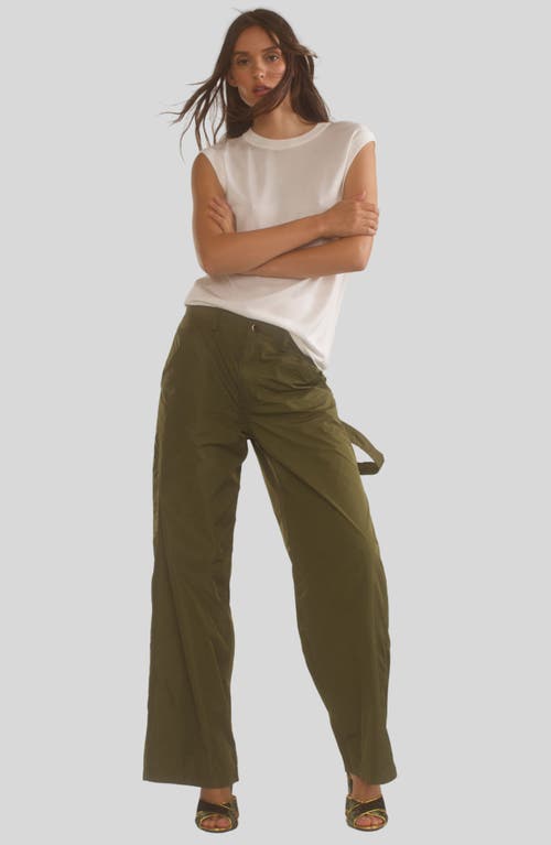 Shop Cynthia Rowley Painter Pants In Dark Green