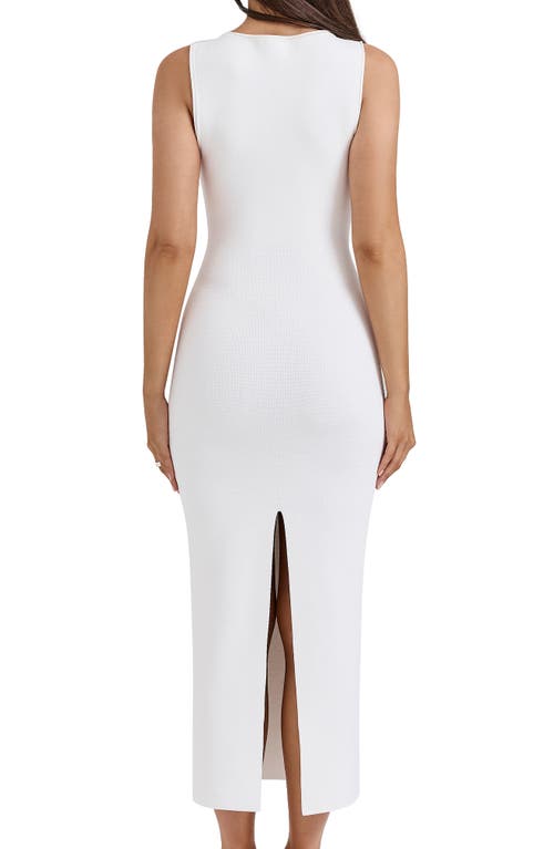 House Of Cb Noli Sleeveless Body-con Sweater Dress In Cloud Dancer