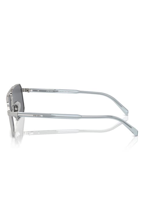 Prada 58mm Rectangular Sunglasses In Silver