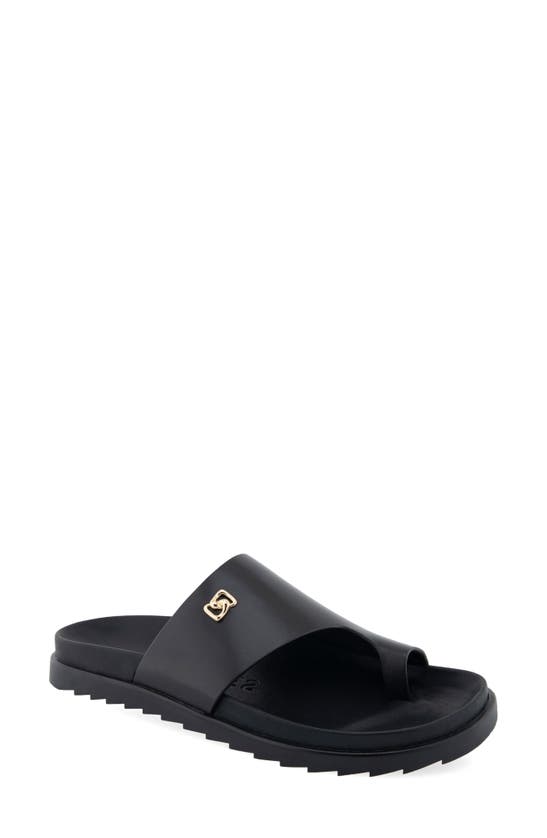 Shop Aerosoles Laurel Slide Sandal In Black Leather