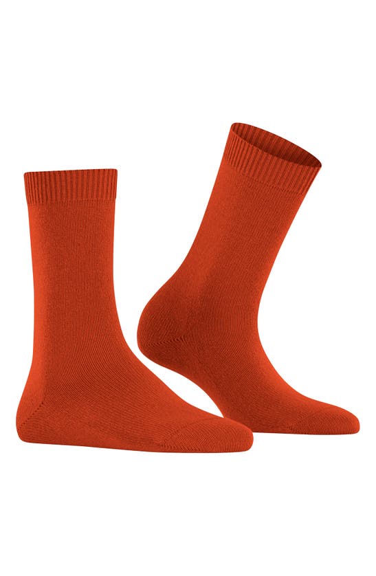 Falke Ziegel Cosy Wool Womens Socks In Brick